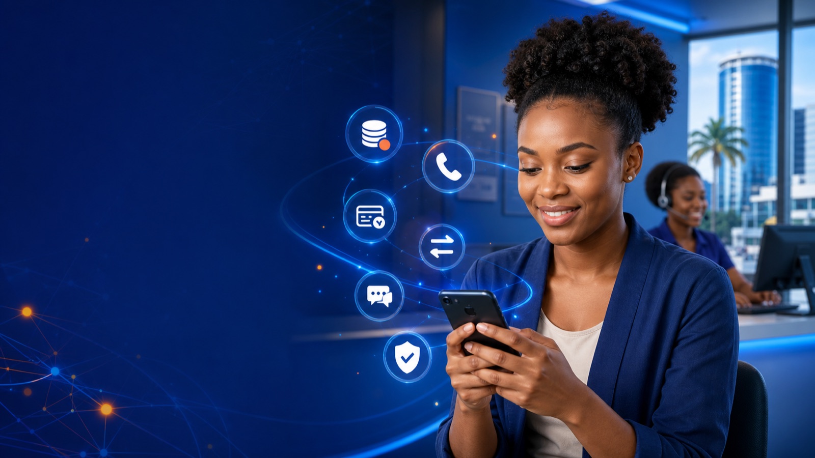 Customer checking GETESA services from a phone using USSD codes